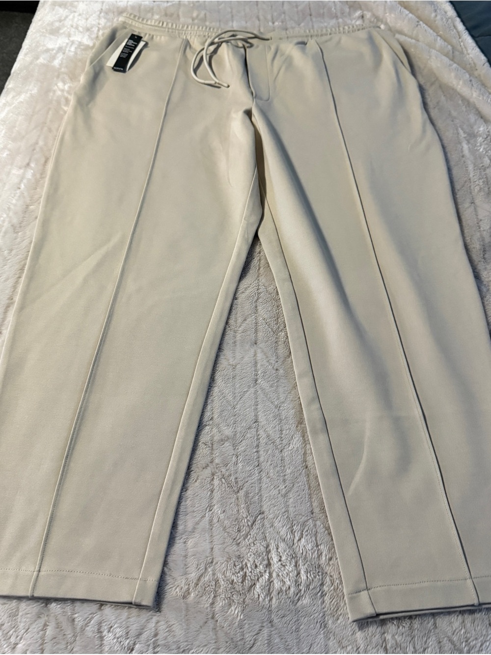 Alfani men's Cream Pull-On Trousers - Modern Tailored Fit size XL